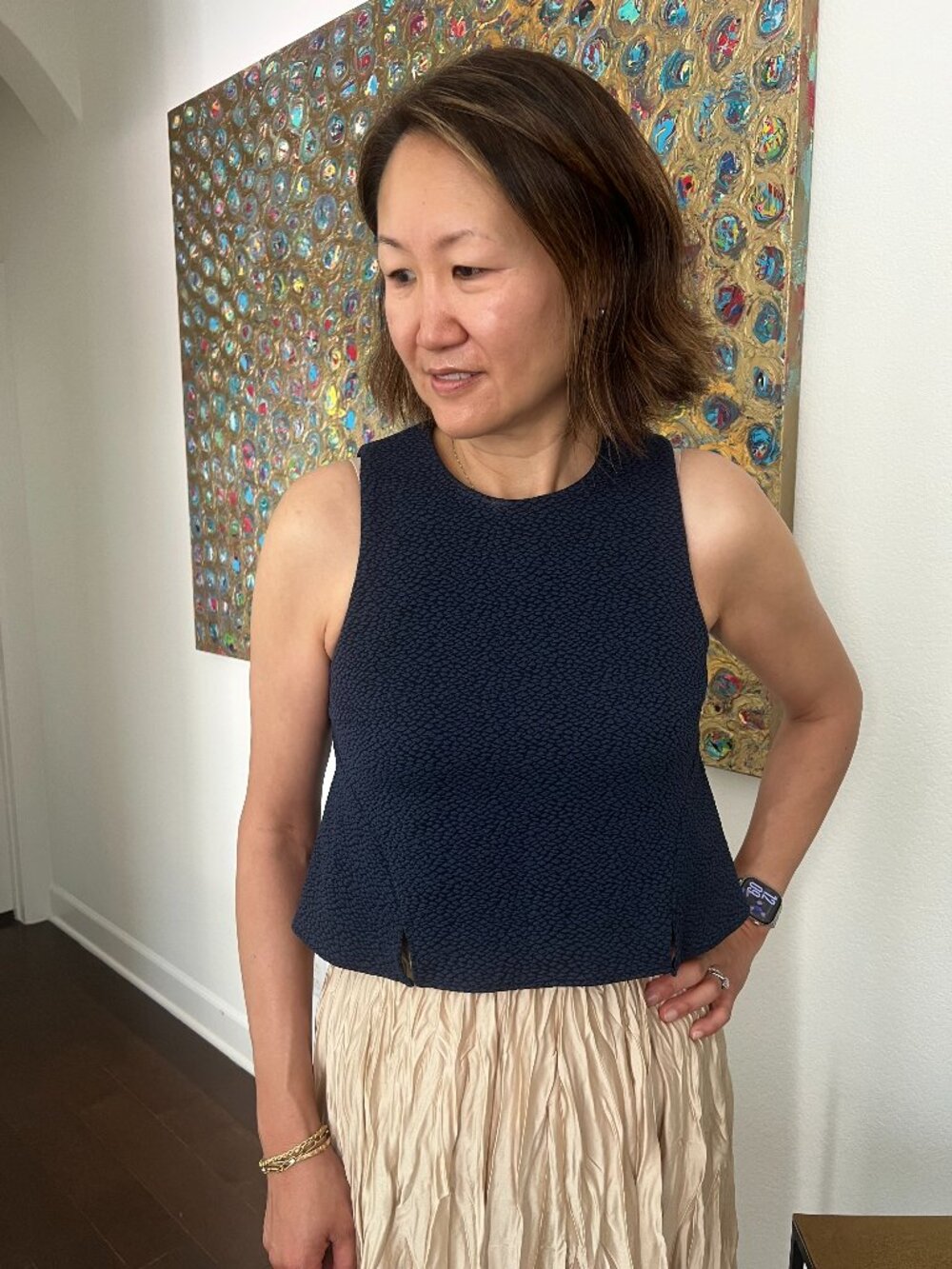 Elizabeth and James Navy Top
